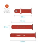 Set silikonových řemínků FIXED Silicone Sporty Strap pro Apple Watch Ultra 49mm, červený