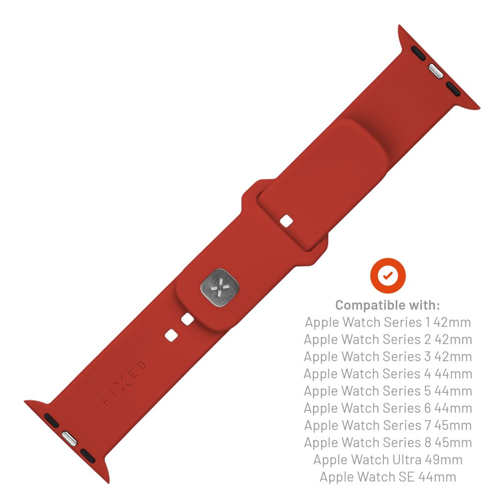 Set silikonových řemínků FIXED Silicone Sporty Strap pro Apple Watch Ultra 49mm, červený