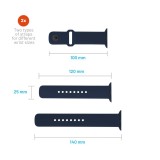 Set silikonových řemínků FIXED Silicone Sporty Strap pro Apple Watch Ultra 49mm, modrý