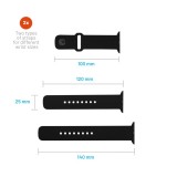 Set silikonových řemínků FIXED Silicone Sporty Strap pro Apple Watch Ultra 49mm, černý