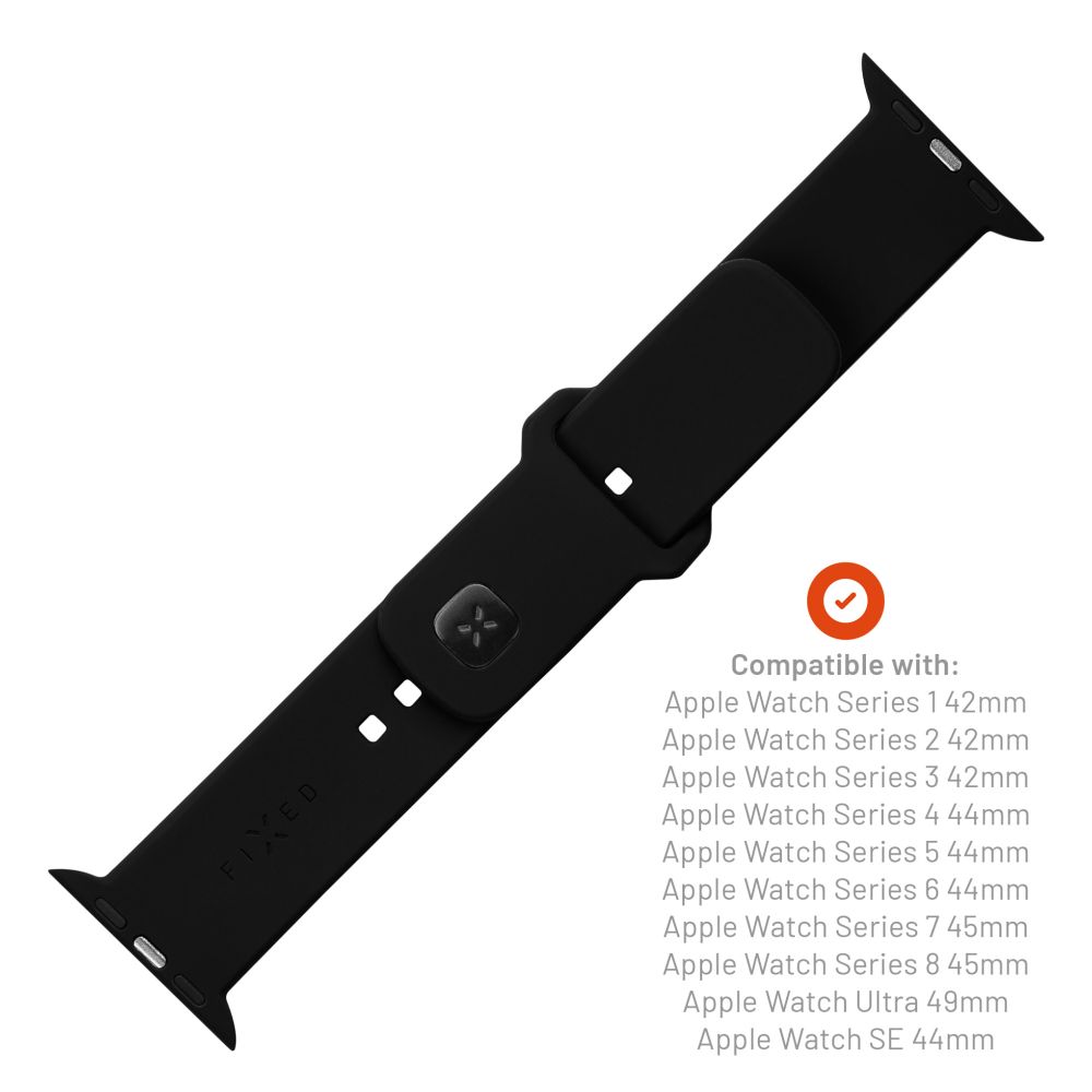 Set silikonových řemínků FIXED Silicone Sporty Strap pro Apple Watch Ultra 49mm, černý