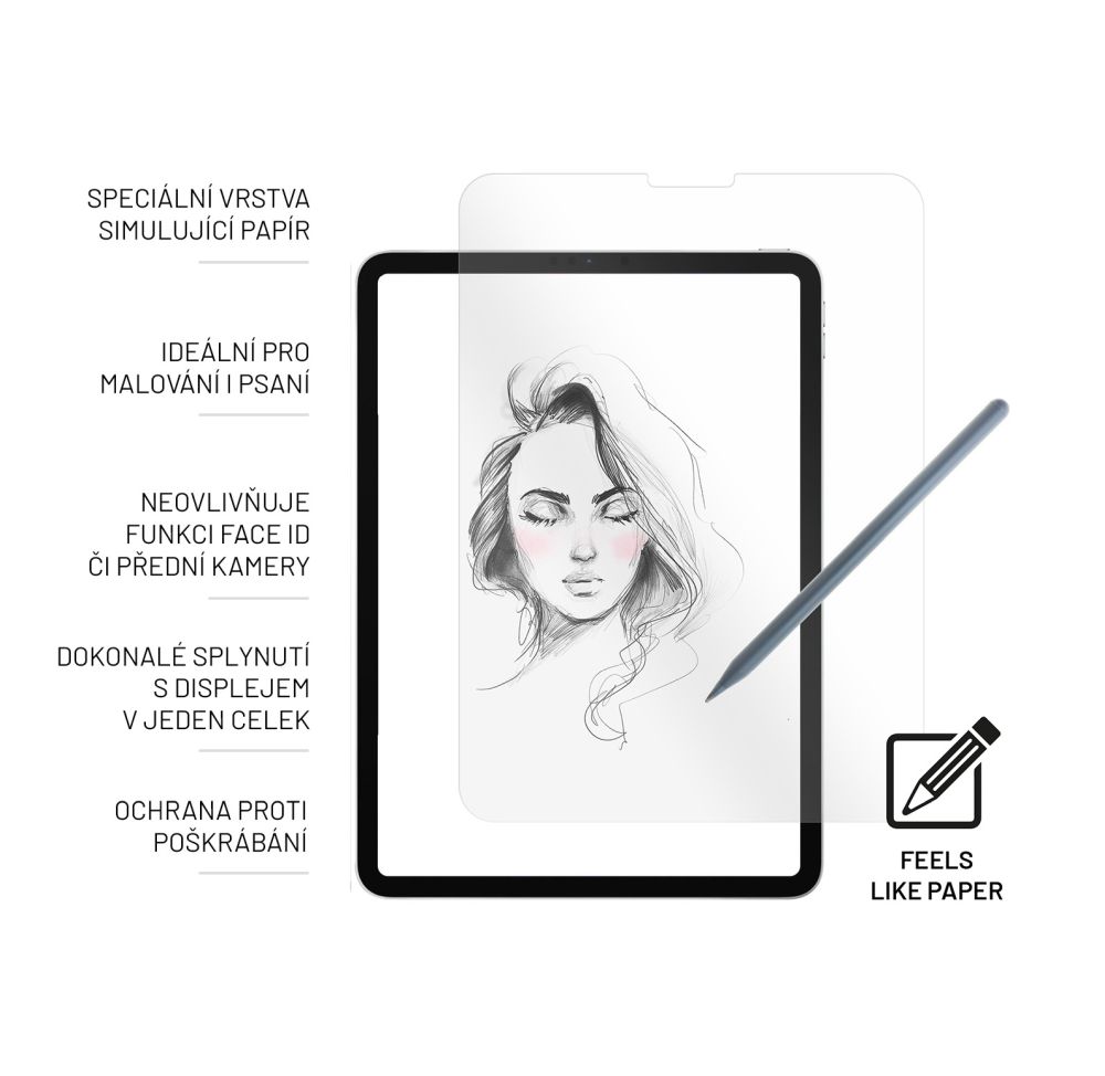 Ochranné tvrzené sklo FIXED PaperGlass Screen Protector pro Apple iPad Pro 11" (2024), čiré