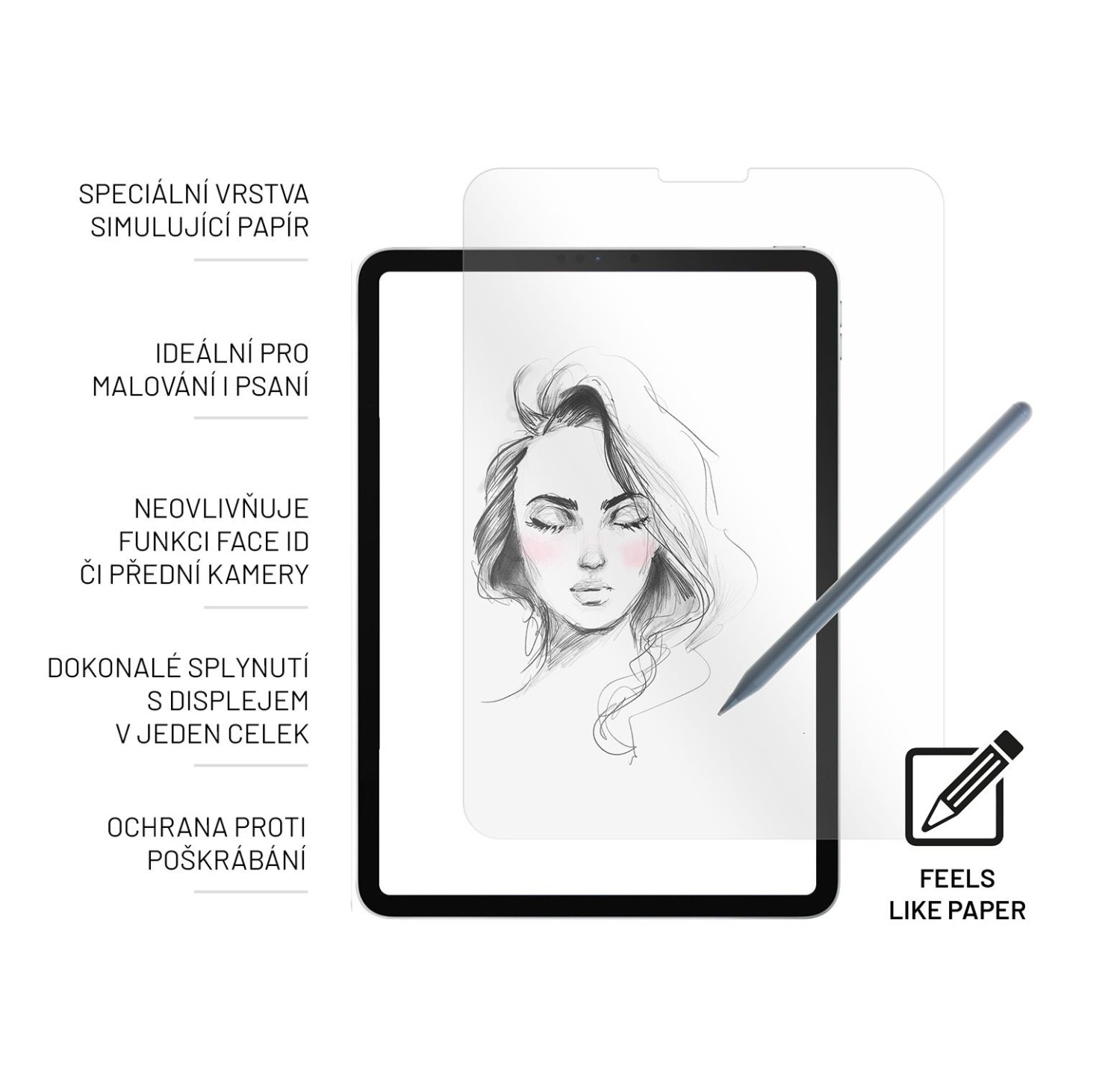 Ochranné tvrzené sklo FIXED PaperGlass Screen Protector pro Apple iPad Pro 13" (2024), čirá