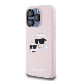 Karl Lagerfeld Liquid Silicone Double Heads Magsafe Zadní Kryt pro iPhone 15 Pro Max Pink