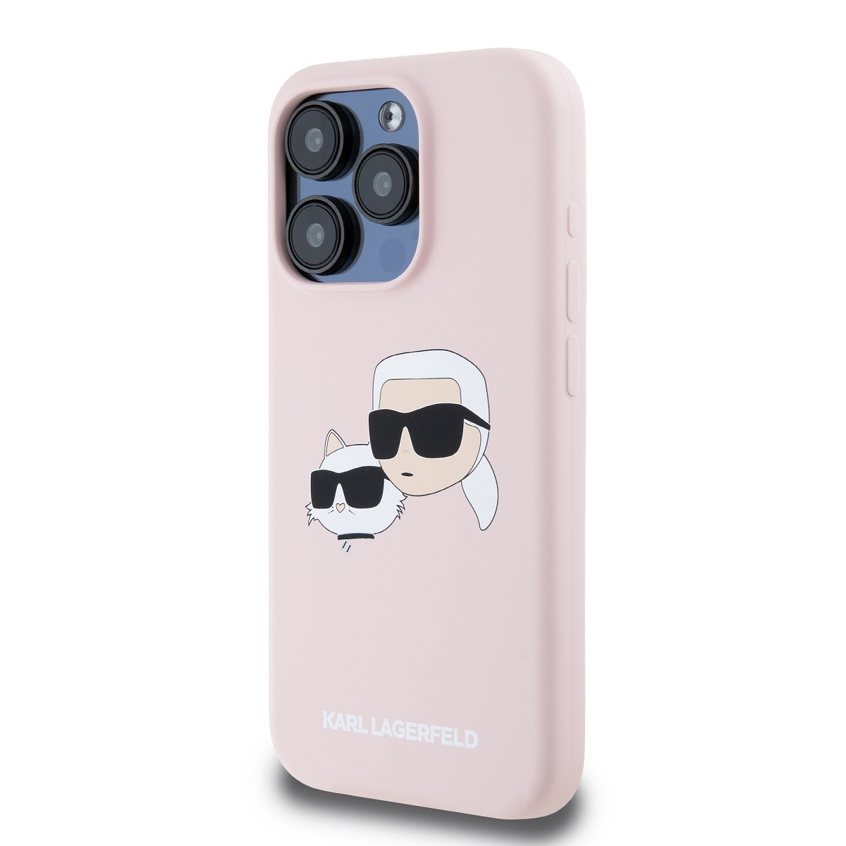 Karl Lagerfeld Liquid Silicone Double Heads Magsafe Zadní Kryt pro iPhone 15 Pro Max Pink