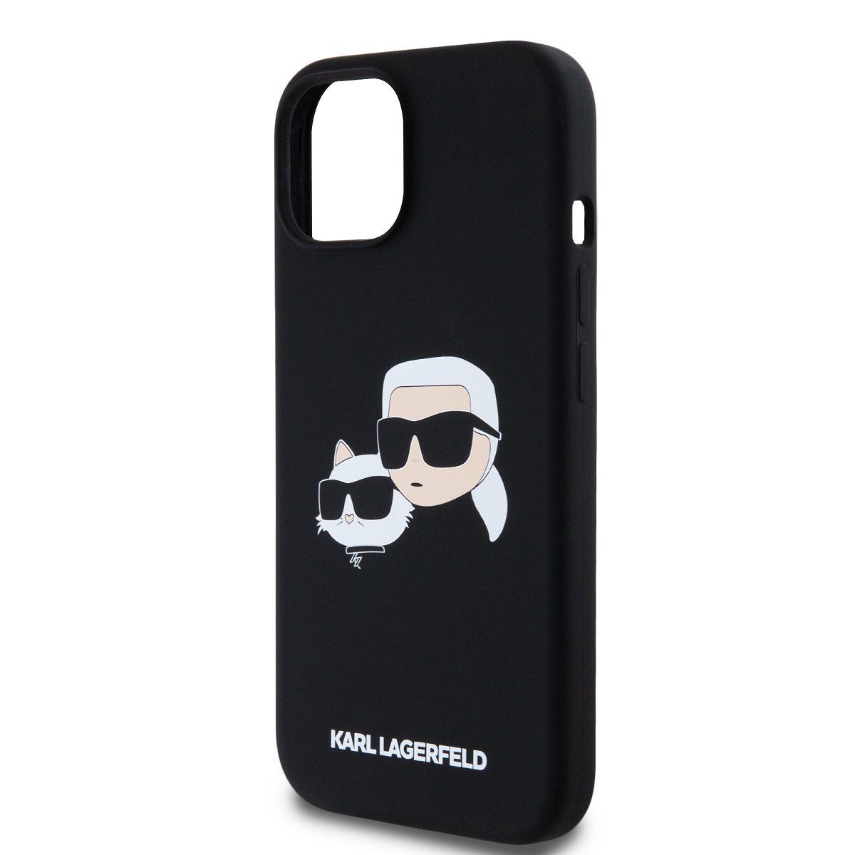 Karl Lagerfeld Liquid Silicone Double Heads Magsafe Zadní Kryt pro iPhone 15 Pro Black