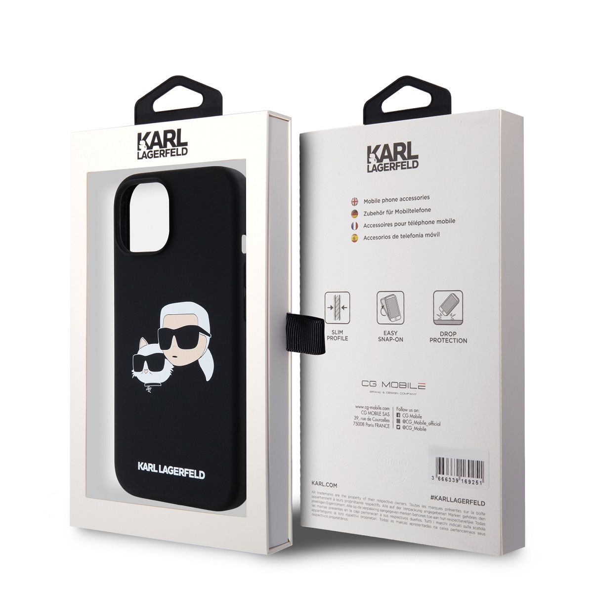 Karl Lagerfeld Liquid Silicone Double Heads Magsafe Zadní Kryt pro iPhone 15 Pro Black