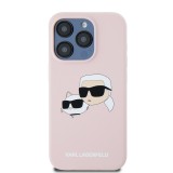 Karl Lagerfeld Liquid Silicone Double Heads Magsafe Zadní Kryt pro iPhone 15 Pro Pink