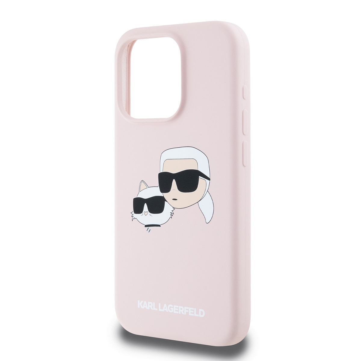 Karl Lagerfeld Liquid Silicone Double Heads Magsafe Zadní Kryt pro iPhone 15 Pro Pink