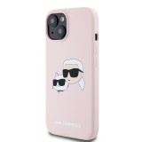 Karl Lagerfeld Liquid Silicone Double Heads Magsafe Zadní Kryt pro iPhone 15 Pink