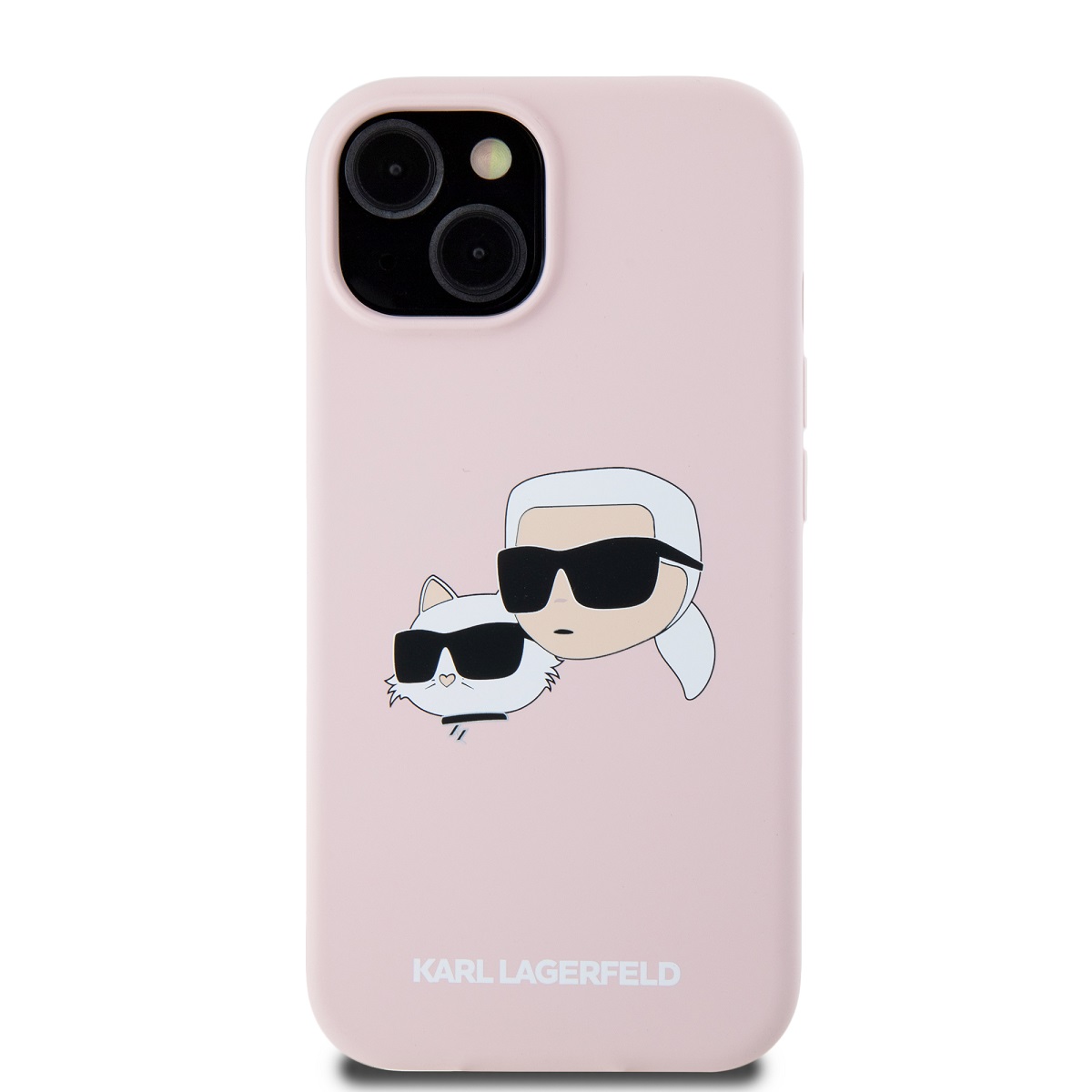 Karl Lagerfeld Liquid Silicone Double Heads Magsafe Zadní Kryt pro iPhone 15 Pink