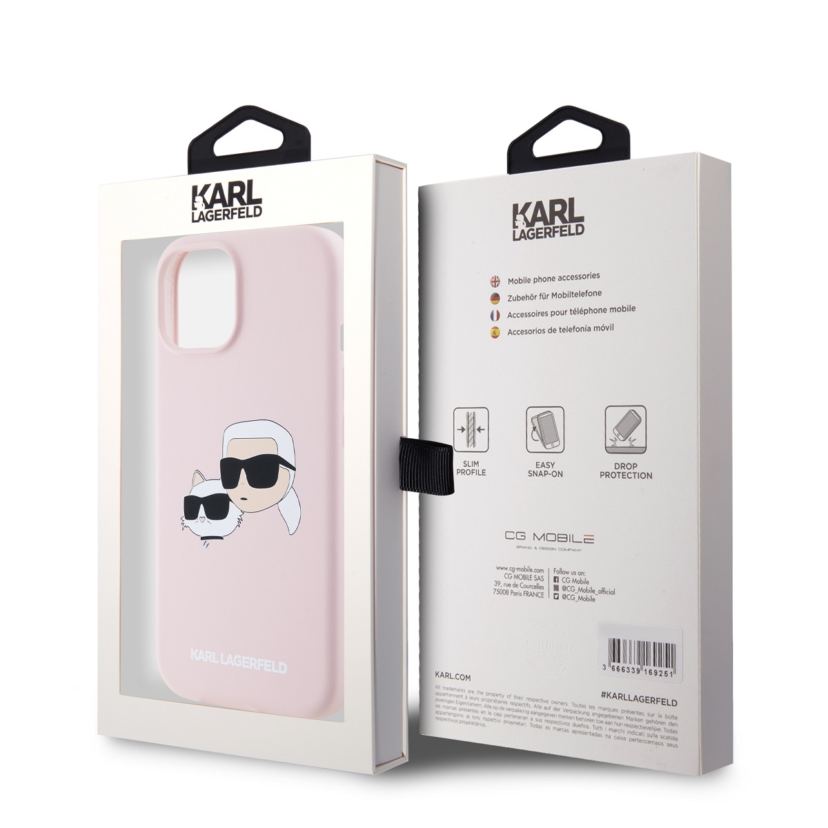 Karl Lagerfeld Liquid Silicone Double Heads Magsafe Zadní Kryt pro iPhone 15 Pink