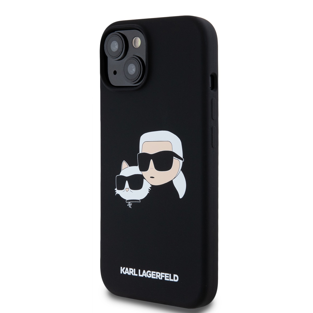 Karl Lagerfeld Liquid Silicone Double Heads Magsafe Zadní Kryt pro iPhone 15 Black