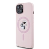 Karl Lagerfeld Liquid Silicone Karl and Choupette Magsafe Zadní Kryt pro iPhone 15 Pink