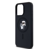 Karl Lagerfeld Liquid Silicone Karl and Choupette Magsafe Zadní Kryt pro iPhone 15 Pro Max Black