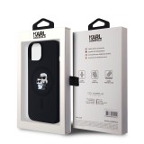 Karl Lagerfeld Liquid Silicone Karl and Choupette Magsafe Zadní Kryt pro iPhone 15 Black