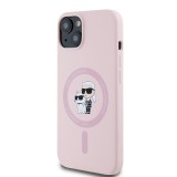 Karl Lagerfeld Liquid Silicone Karl and Choupette Magsafe Zadní Kryt pro iPhone 14 Pink