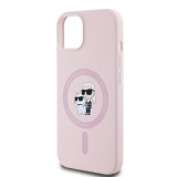 Karl Lagerfeld Liquid Silicone Karl and Choupette Magsafe Zadní Kryt pro iPhone 14 Pink