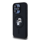 Karl Lagerfeld Liquid Silicone Karl and Choupette Magsafe Zadní Kryt pro iPhone 14 Pro Black