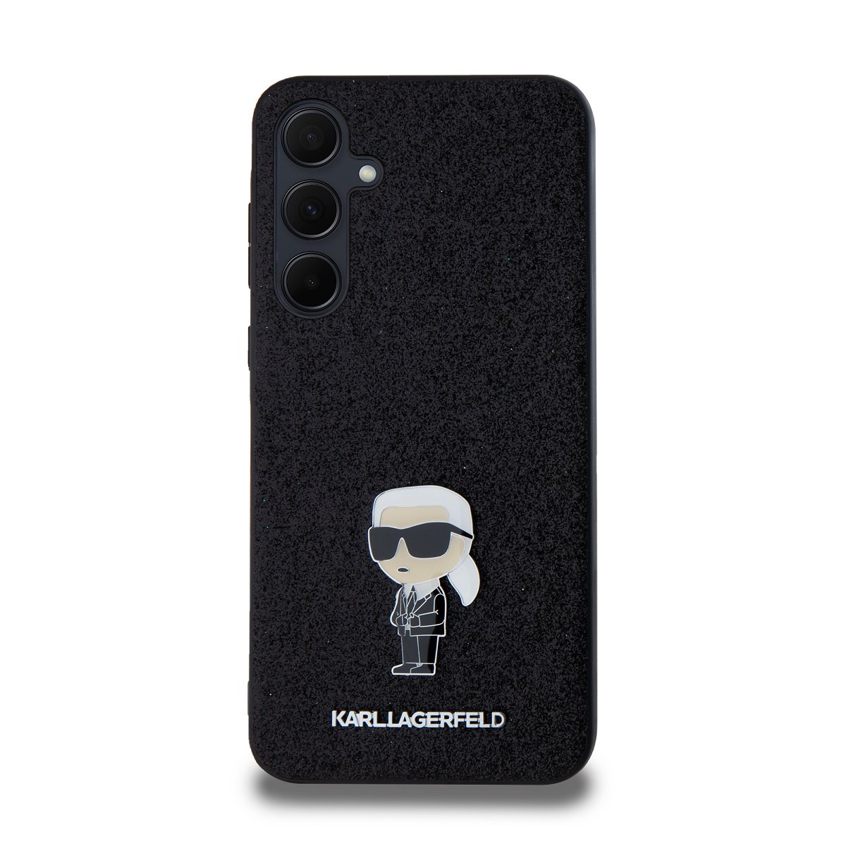 Karl Lagerfeld Fixed Glitter Metal Ikonik Zadní Kryt pro Samsung Galaxy A35 5G Black