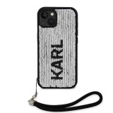 Karl Lagerfeld Sequins Reversible Zadní Kryt pro iPhone 15 Black/Silver