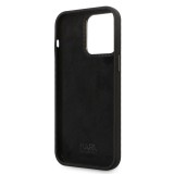 Karl Lagerfeld Liquid Silicone Metal Ikonik Zadní Kryt pro iPhone 15 Pro Max Black