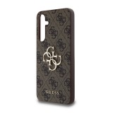 Guess PU 4G Metal Logo Zadní Kryt pro Samsung Galaxy A55 5G Brown