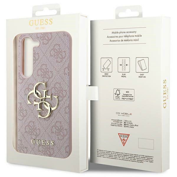 Guess PU 4G Metal Logo Zadní Kryt pro Samsung Galaxy A55 5G Pink