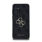 Guess PU 4G Metal Logo Zadní Kryt pro Samsung Galaxy A55 5G Grey