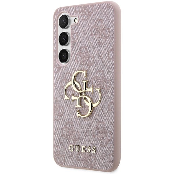 Guess PU 4G Metal Logo Zadní Kryt pro Samsung Galaxy A35 5G Pink