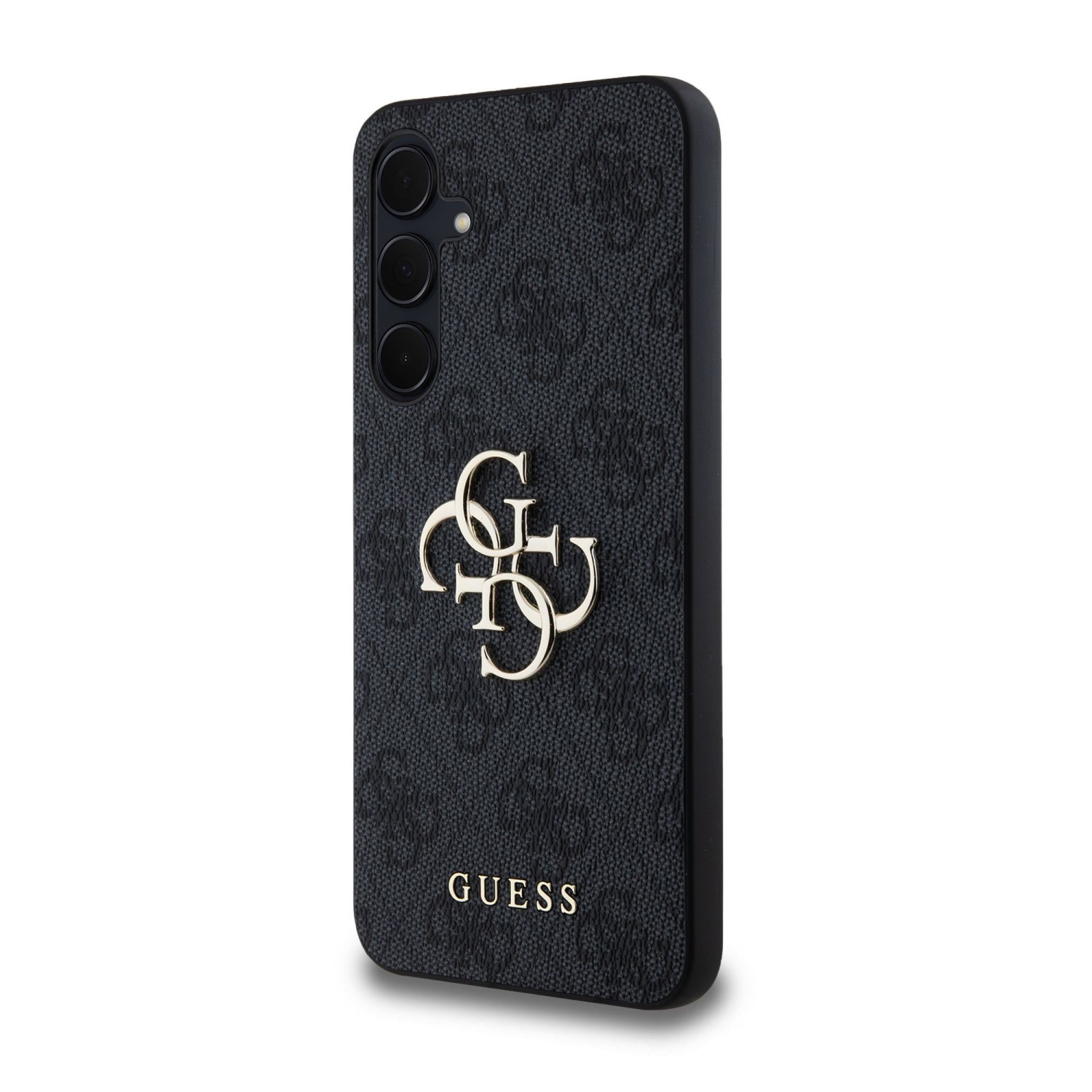 Guess PU 4G Metal Logo Zadní Kryt pro Samsung Galaxy A35 5G Grey