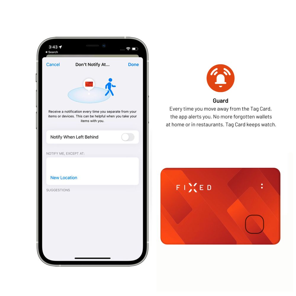 Smart tracker FIXED Tag Card oranžová