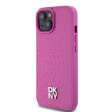 DKNY PU Leather Repeat Pattern Stack Logo Magsafe Zadní Kryt pro iPhone 15 Pink