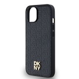 DKNY PU Leather Repeat Pattern Stack Logo Magsafe Zadní Kryt pro iPhone 15 Black