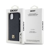 DKNY PU Leather Repeat Pattern Stack Logo Magsafe Zadní Kryt pro iPhone 15 Black