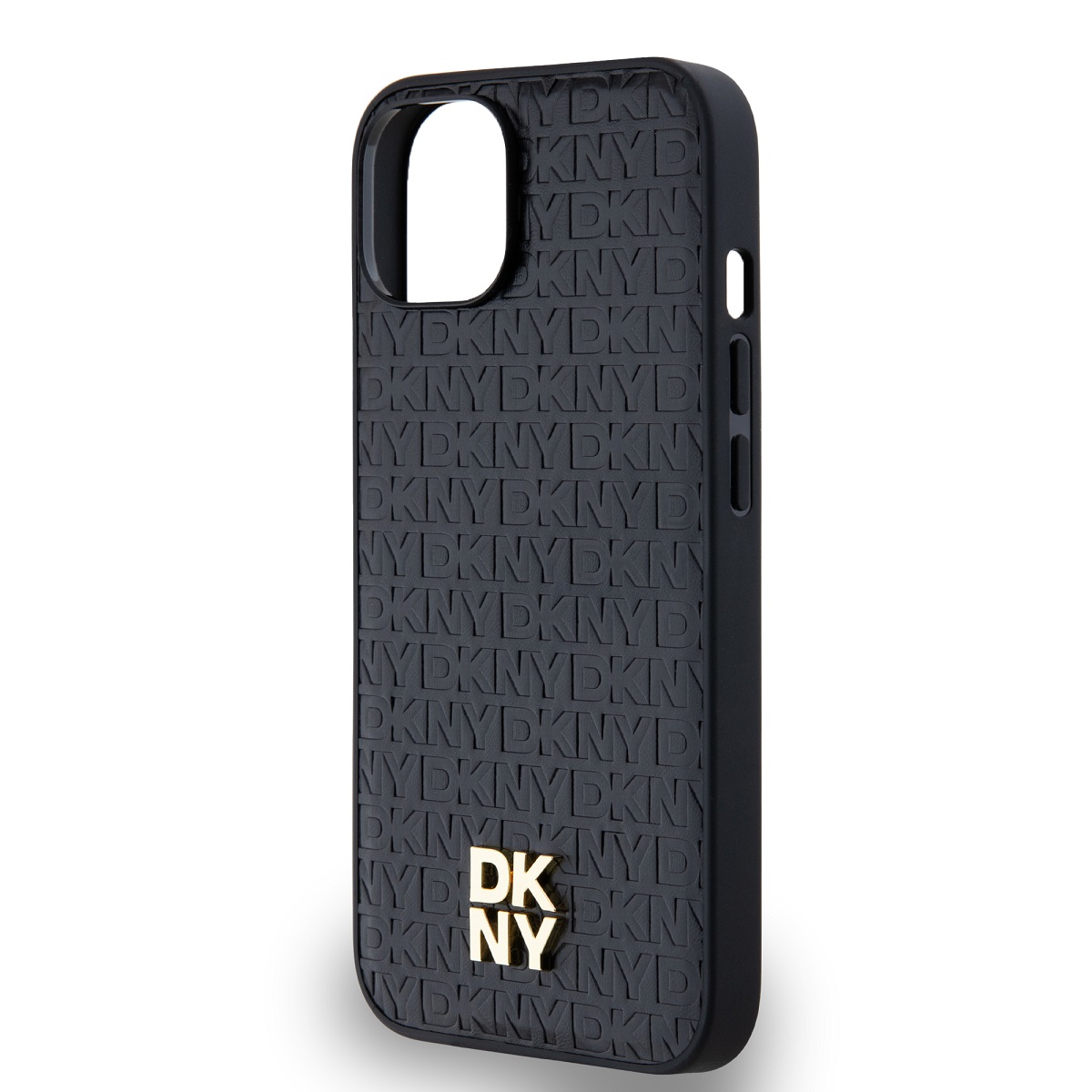 DKNY PU Leather Repeat Pattern Stack Logo Magsafe Zadní Kryt pro iPhone 14 Black