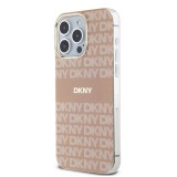 DKNY PC/TPU Repeat Pattern Tonal Stripe Magsafe Zadní Kryt pro iPhone 15 Pro Max Pink