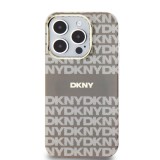 DKNY PC/TPU Repeat Pattern Tonal Stripe Magsafe Zadní Kryt pro iPhone 15 Pro Max Beige