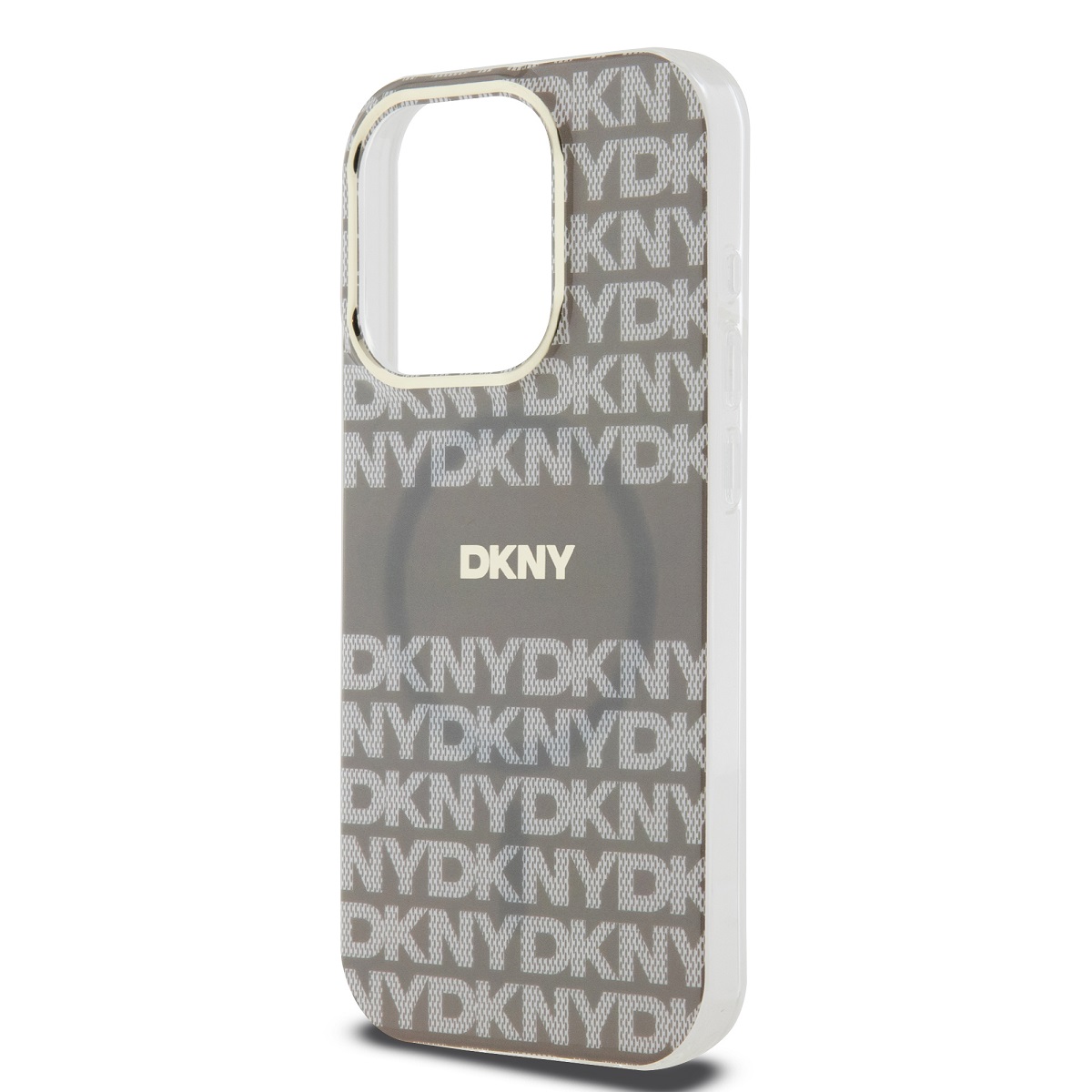 DKNY PC/TPU Repeat Pattern Tonal Stripe Magsafe Zadní Kryt pro iPhone 15 Pro Max Beige