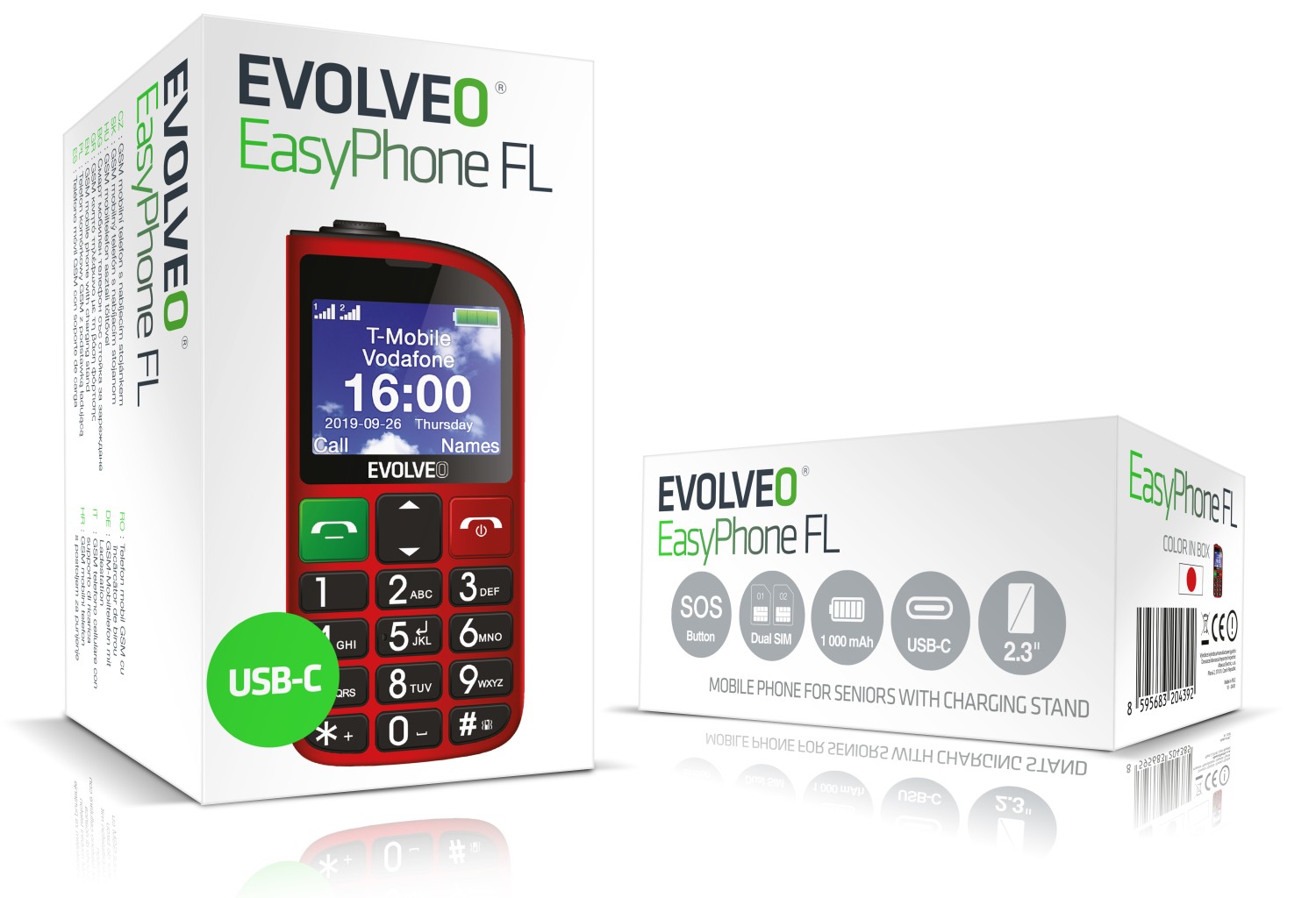 Evolveo EasyPhone FL červená