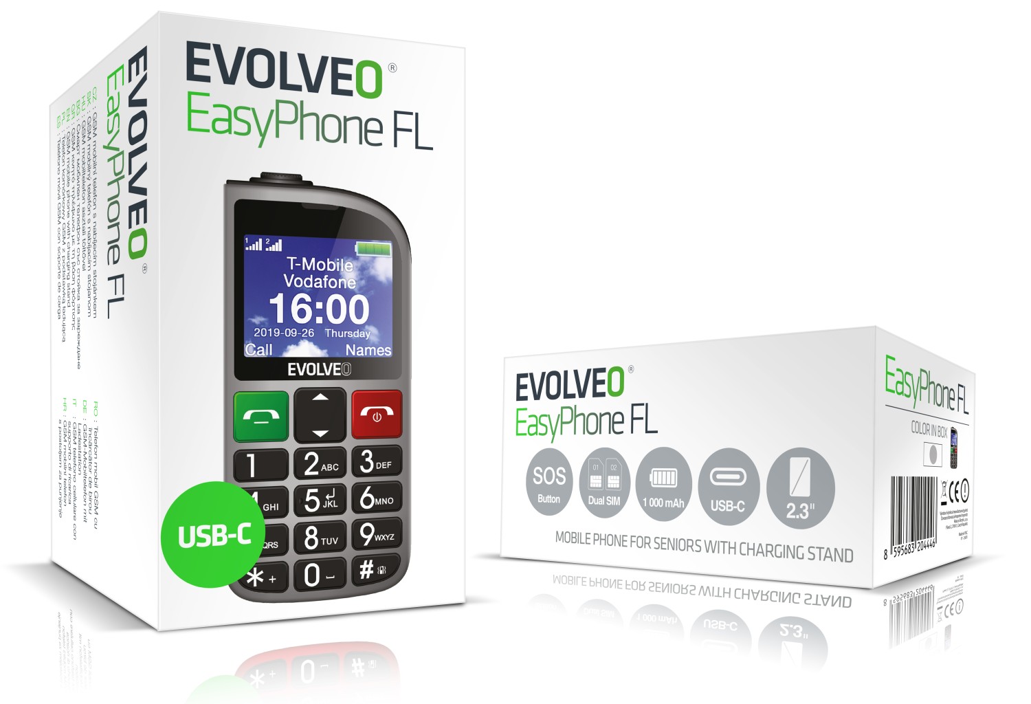 Evolveo EasyPhone FL stříbrná