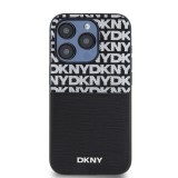 DKNY PU Leather Repeat Pattern Card Pocket Zadní Kryt pro iPhone 15 Pro Max Black