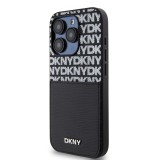 DKNY PU Leather Repeat Pattern Card Pocket Zadní Kryt pro iPhone 15 Pro Max Black