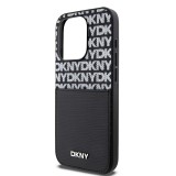 DKNY PU Leather Repeat Pattern Card Pocket Zadní Kryt pro iPhone 15 Pro Max Black