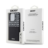 DKNY PU Leather Repeat Pattern Card Pocket Zadní Kryt pro iPhone 14 Pro Max Black