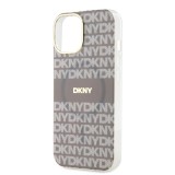 DKNY PC/TPU Repeat Pattern Tonal Stripe Magsafe Zadní Kryt pro iPhone 15 Beige