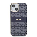 DKNY PC/TPU Repeat Pattern Tonal Stripe Magsafe Zadní Kryt pro iPhone 14 Blue