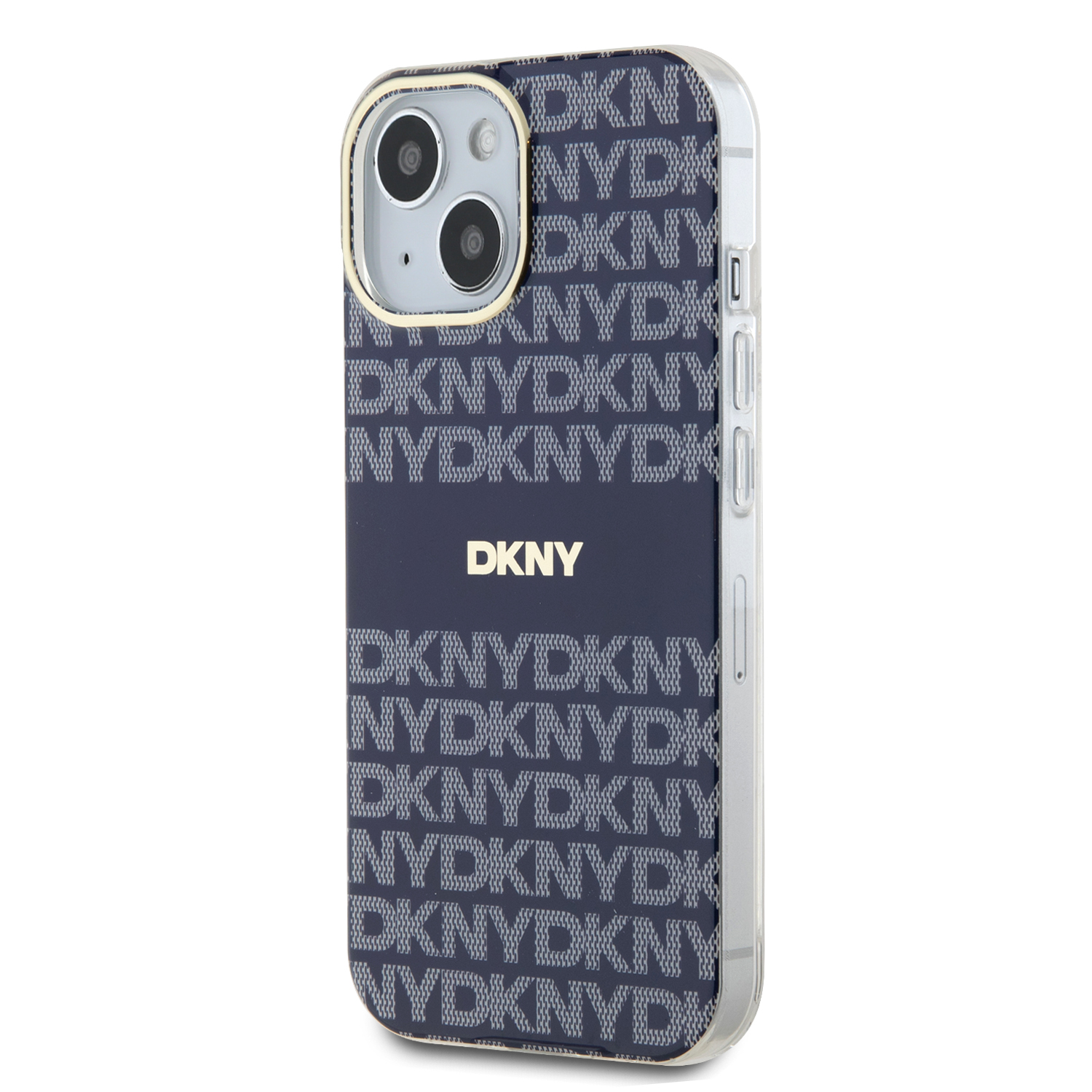 Zadní kryt DKNY PC/TPU Repeat Pattern Tonal Stripe Magsafe pro Apple iPhone 13, modrá