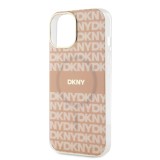 DKNY PC/TPU Repeat Pattern Tonal Stripe Magsafe Zadní Kryt pro iPhone 14 Pink