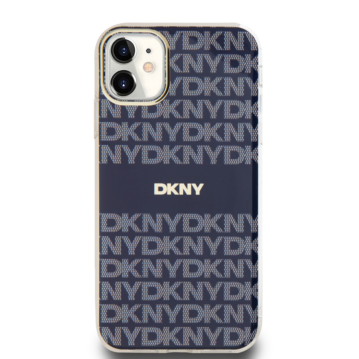 DKNY PC/TPU Repeat Pattern Tonal Stripe Magsafe Zadní Kryt pro iPhone 11 Blue